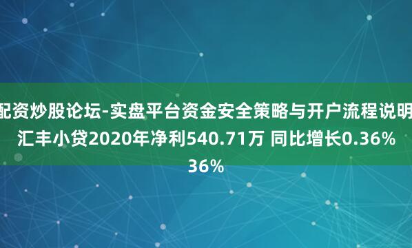 配资炒股论坛-实盘平台资金安全策略与开户流程说明 汇丰小贷2020年净利540.71万 同比增长0.36%