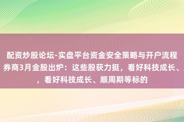 配资炒股论坛-实盘平台资金安全策略与开户流程说明 晓数点丨券商3月金股出炉：这些股获力挺，看好科技成长、顺周期等标的