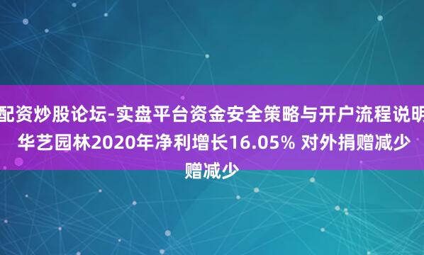 配资炒股论坛-实盘平台资金安全策略与开户流程说明 华艺园林2020年净利增长16.05% 对外捐赠减少
